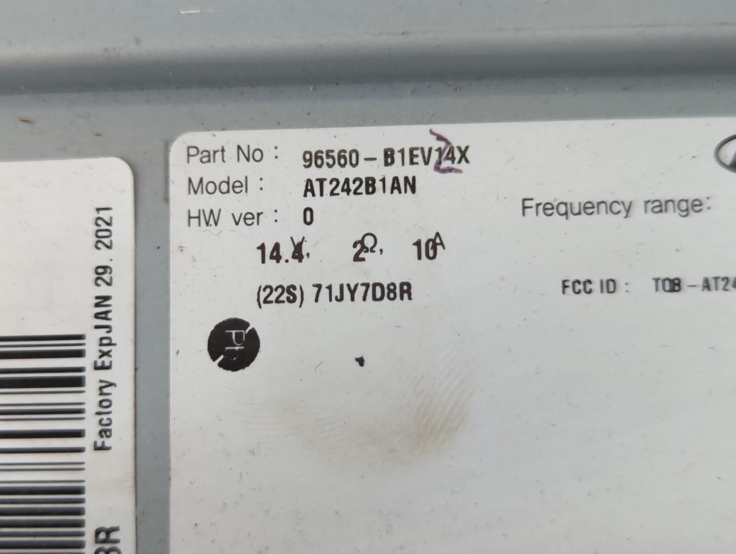 2019-2020 Genesis G80 Radio AM FM Cd Player Receiver Replacement P/N:96560-B1EV14X Fits Fits 2019 2020 OEM Used Auto Parts -