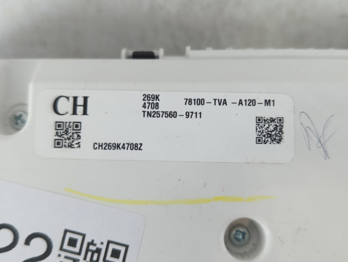 2018-2020 Honda Accord Instrument Cluster Speedometer Gauges P/N:78100-TVA-A120-M1 Fits Fits 2018 2019 2020 OEM Used Auto Pa