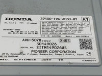 2018-2020 Honda Accord Radio AM FM Cd Player Receiver Replacement P/N:39100-TVA-A030-M1 Fits Fits 2018 2019 2020 OEM Used Au