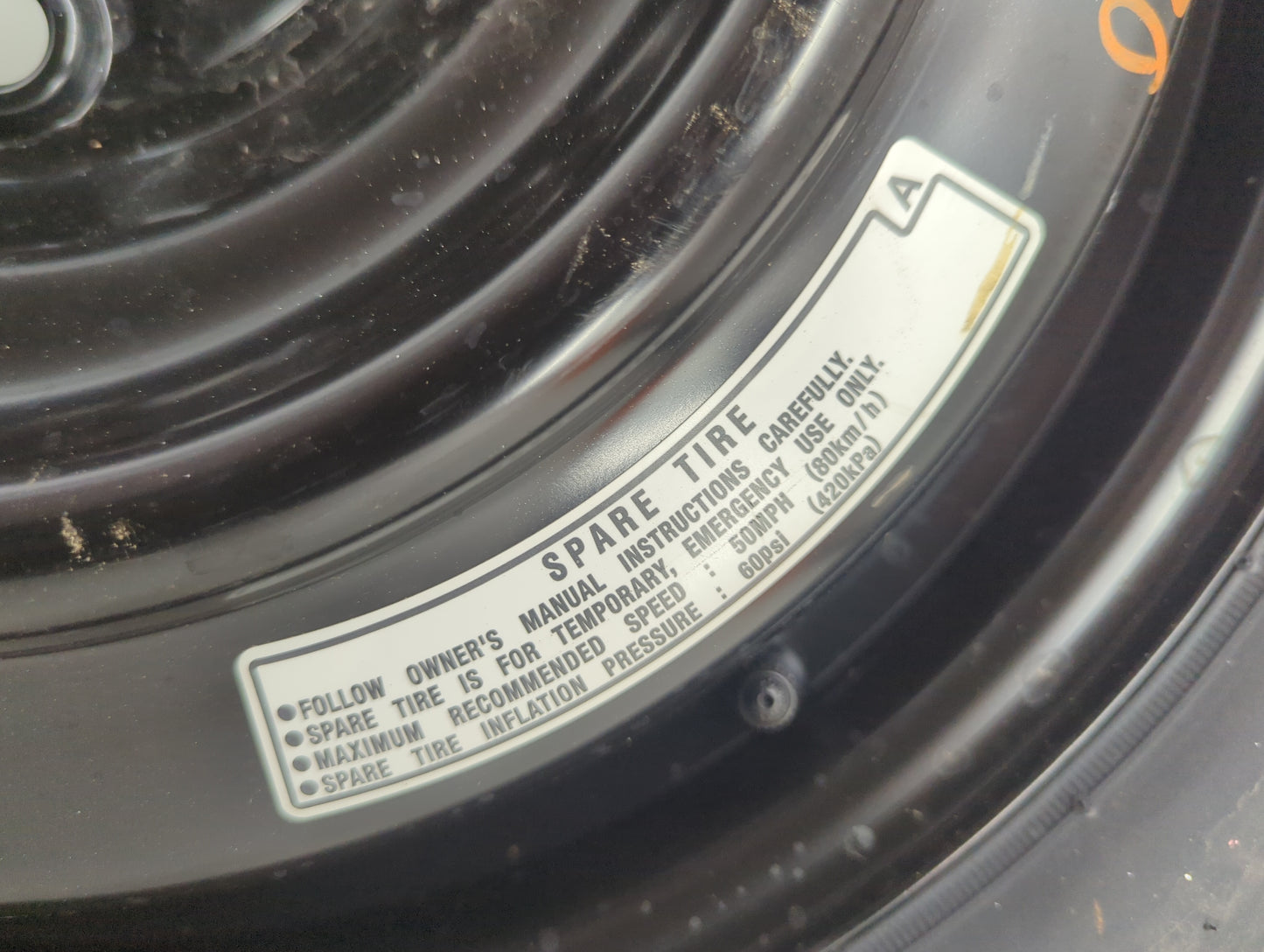 2016-2022 Honda Accord Spare Donut Tire Wheel Rim Oem - Oemusedautoparts1.com