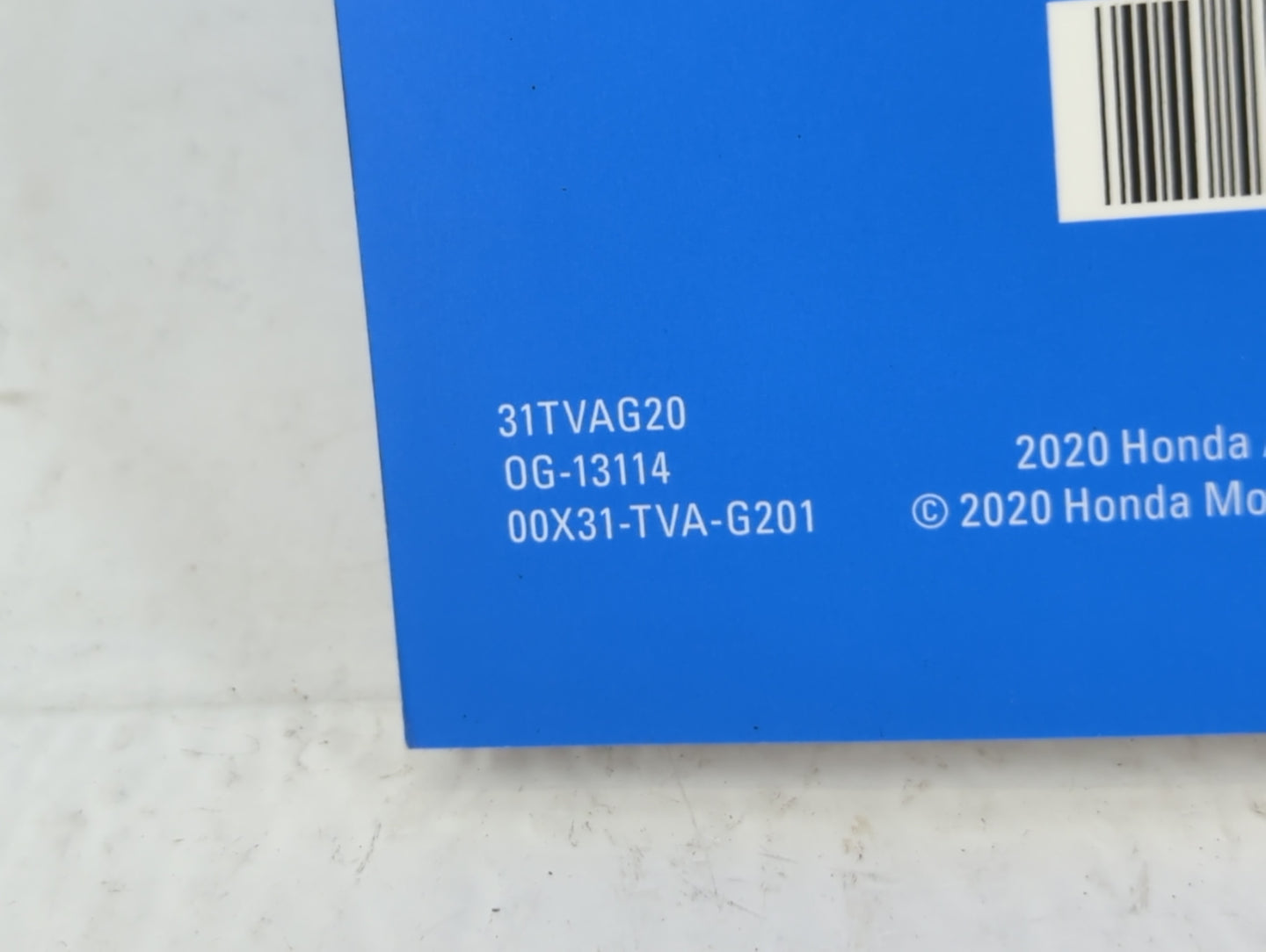 2020 Honda Accord Owners Manual Book Guide P/N:00X31-TVA-A201 0G-13114, 31TVAG20 OEM Used Auto Parts - Oemusedautoparts1.com
