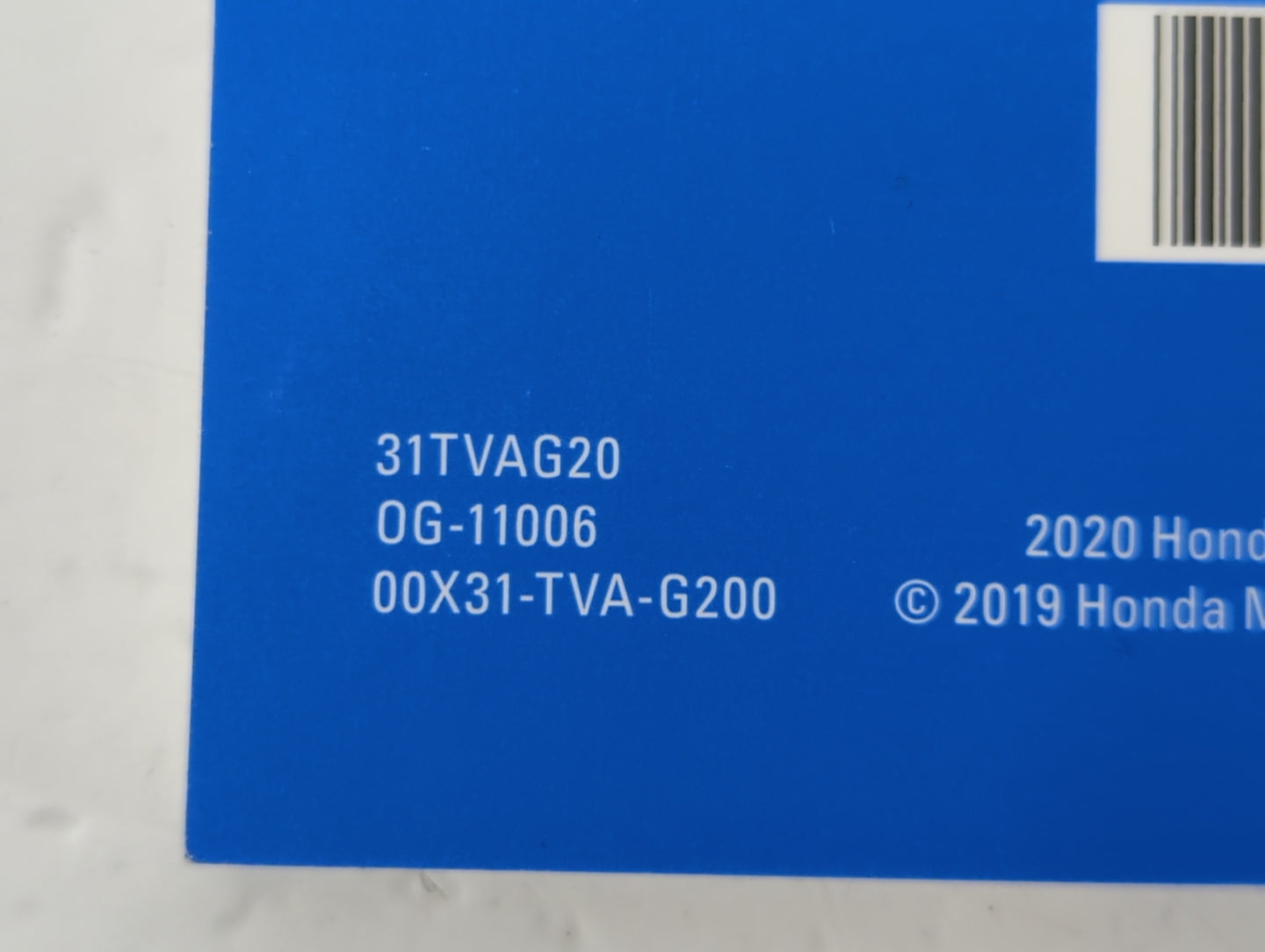 2020 Honda Accord Owners Manual Book Guide P/N:0G-11006 31TVAG20, 00X31-TVA-G200 OEM Used Auto Parts - Oemusedautoparts1.com