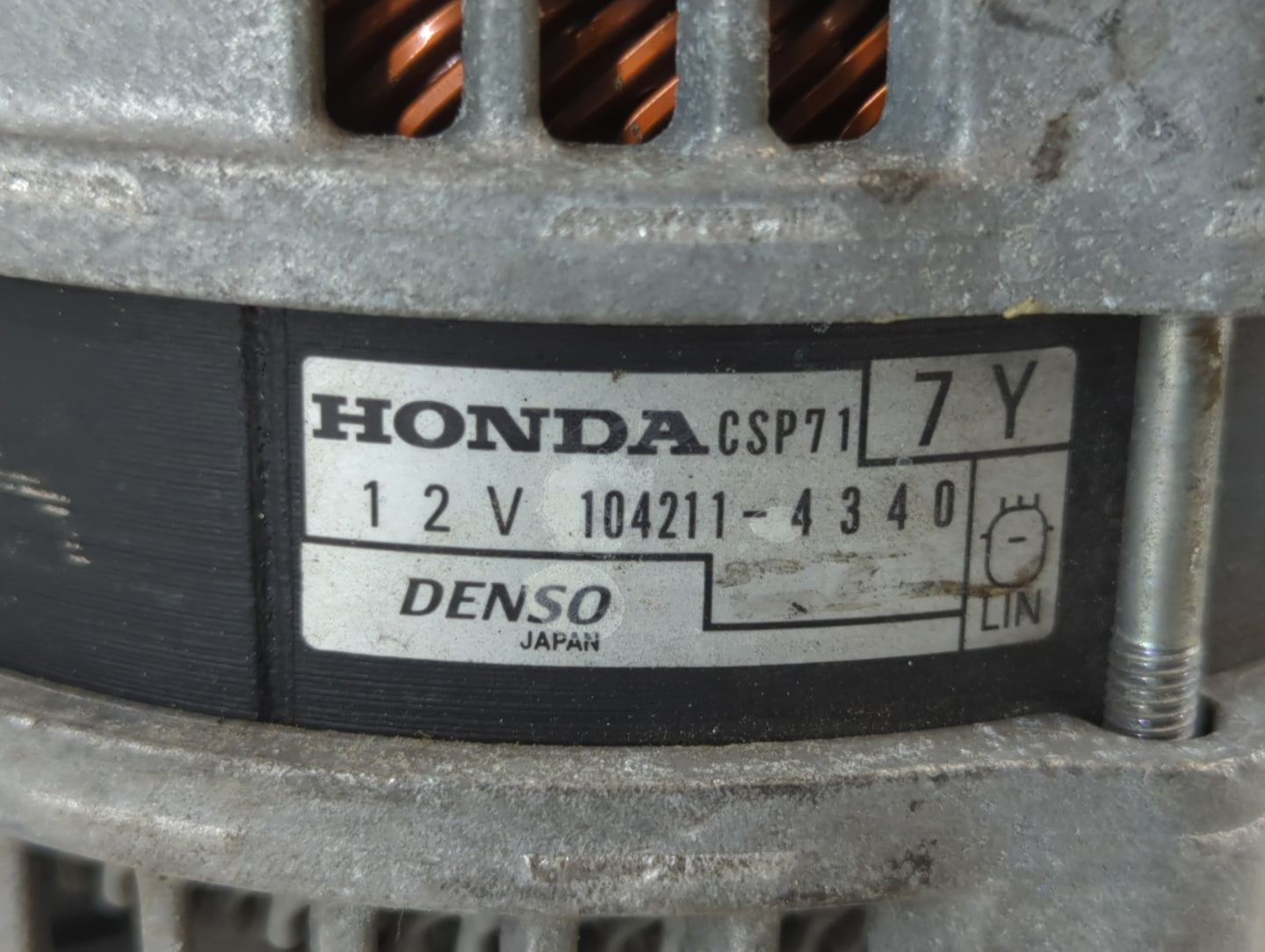 2017-2022 Honda Civic Alternator Replacement Generator Charging Assembly Engine OEM P/N:104211-4340 Fits OEM Used Auto Parts