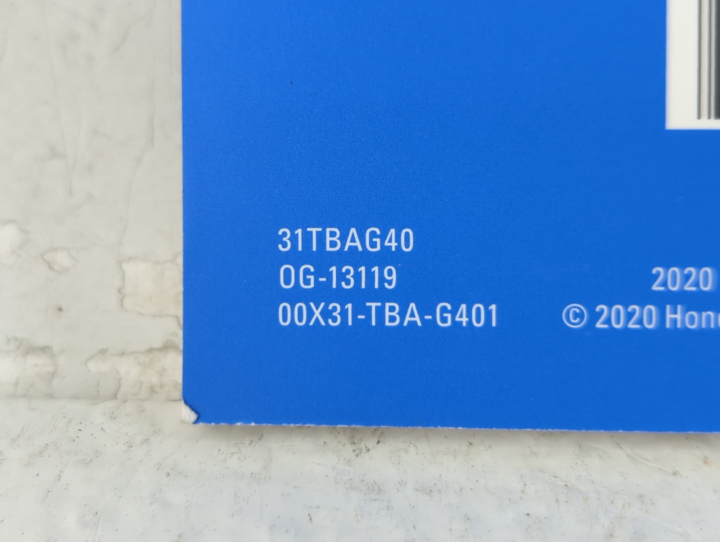 2020 Honda Civic Owners Manual Book Guide P/N:00X31-TBA-G401 OEM Used Auto Parts - Oemusedautoparts1.com