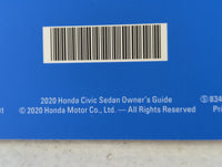 2020 Honda Civic Owners Manual Book Guide P/N:00X31-TBA-G401 OEM Used Auto Parts - Oemusedautoparts1.com