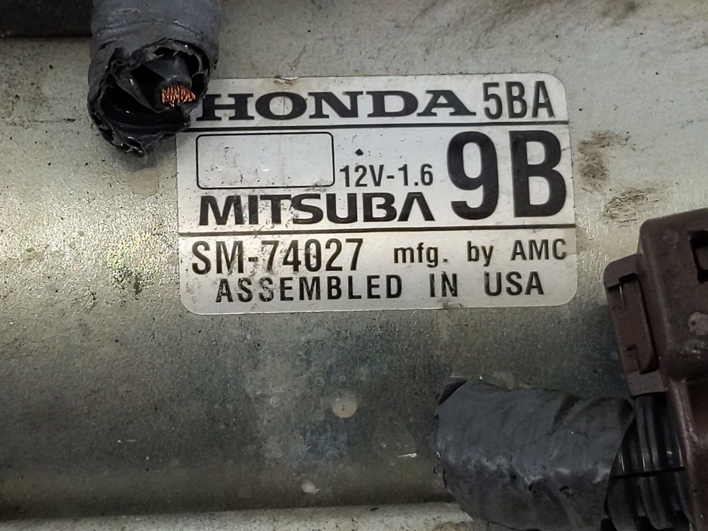 2016-2021 Honda Civic Car Starter Motor Solenoid OEM P/N:SM-74027 Fits Fits 2016 2017 2018 2019 2020 2021 OEM Used Auto Part
