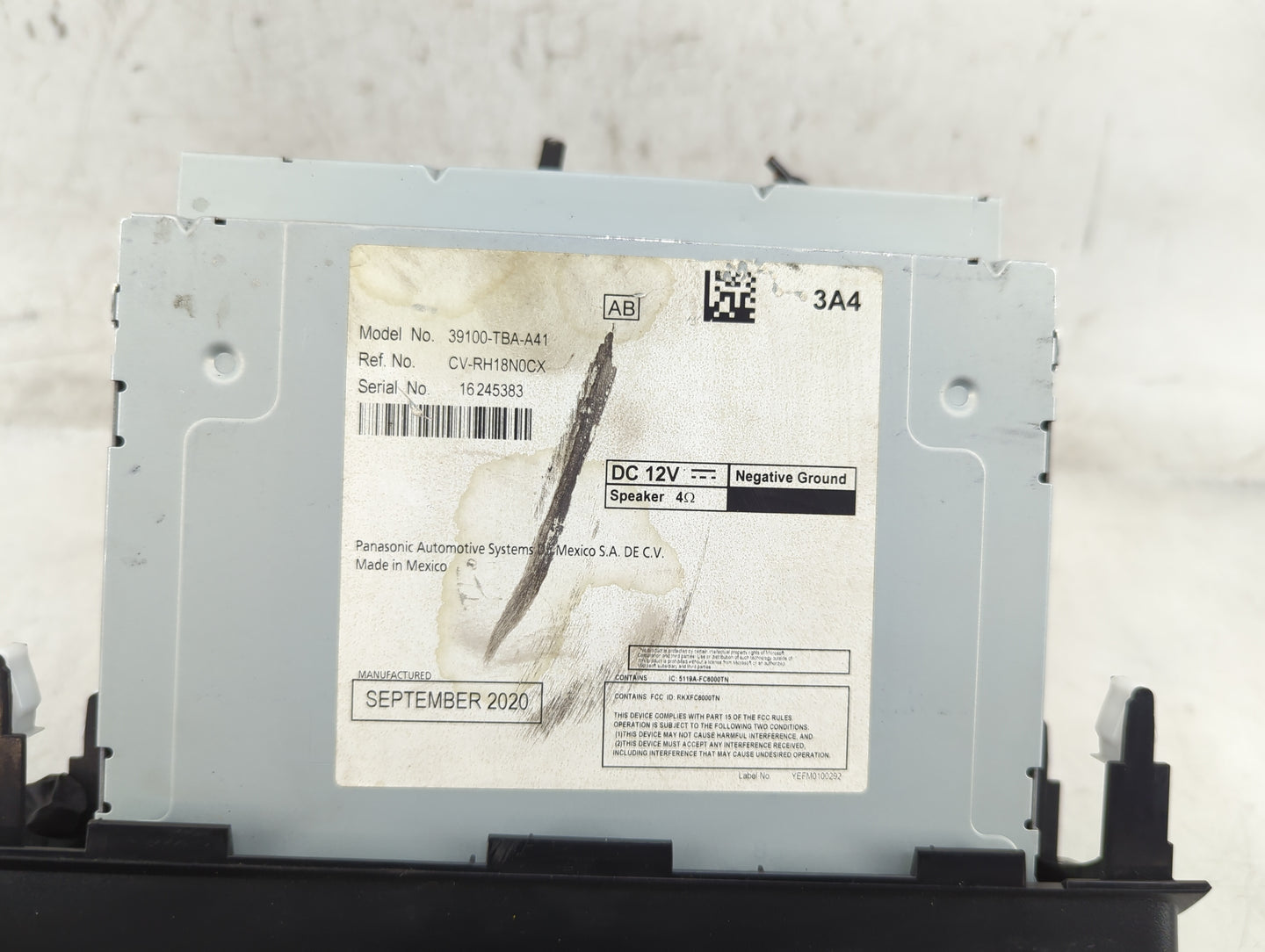 2019-2021 Honda Civic Radio AM FM Cd Player Receiver Replacement P/N:39100-TBA-A41 Fits Fits 2019 2020 2021 OEM Used Auto Pa