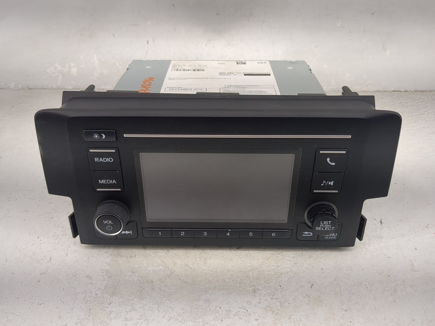 2019-2021 Honda Civic Radio AM FM Cd Player Receiver Replacement P/N:39100-TBA-A41 CV-RH18N0CX Fits Fits 2019 2020 2021 OEM 