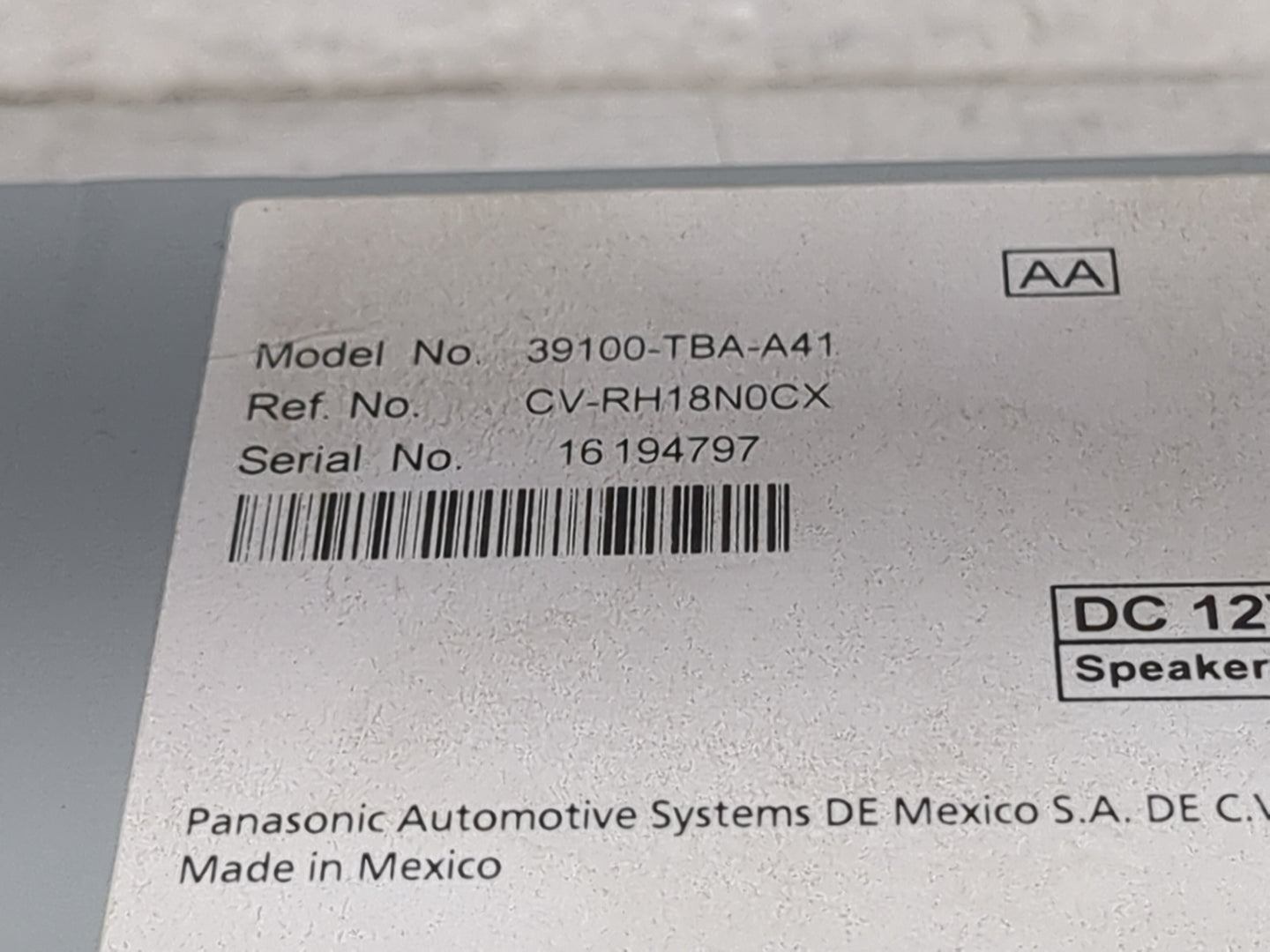2019-2021 Honda Civic Radio AM FM Cd Player Receiver Replacement P/N:39100-TBA-A41 CV-RH18N0CX Fits Fits 2019 2020 2021 OEM 