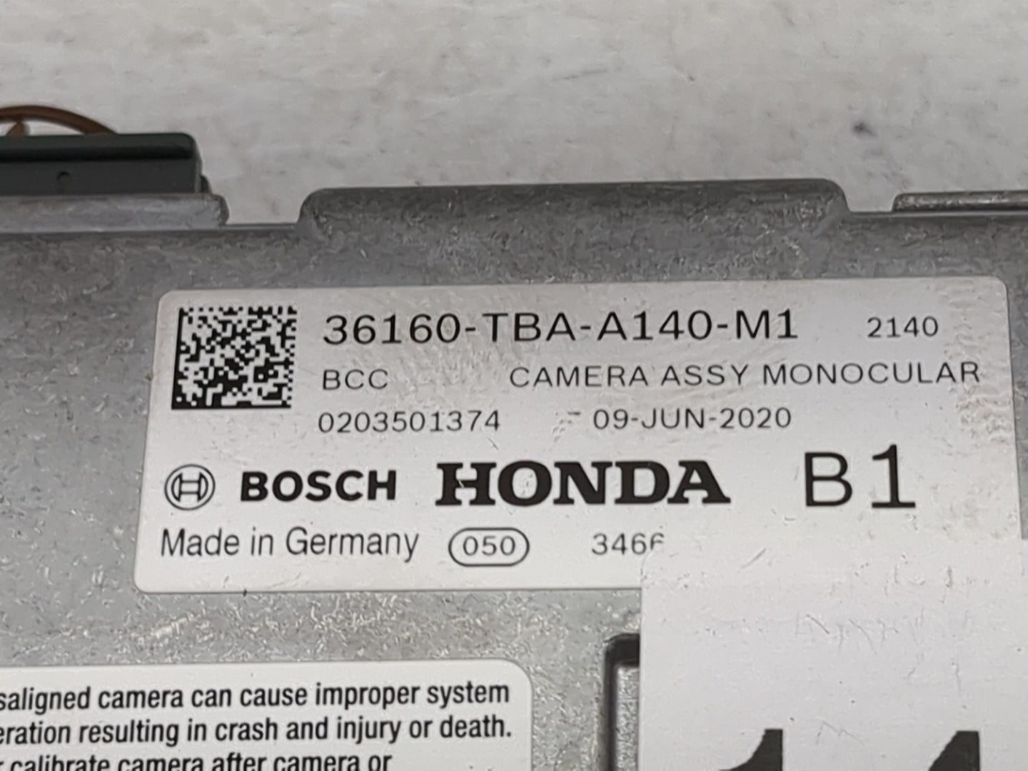 2020 Honda Civic Driver Assist Control Module 36160-tba-a140-m1 - Oemusedautoparts1.com