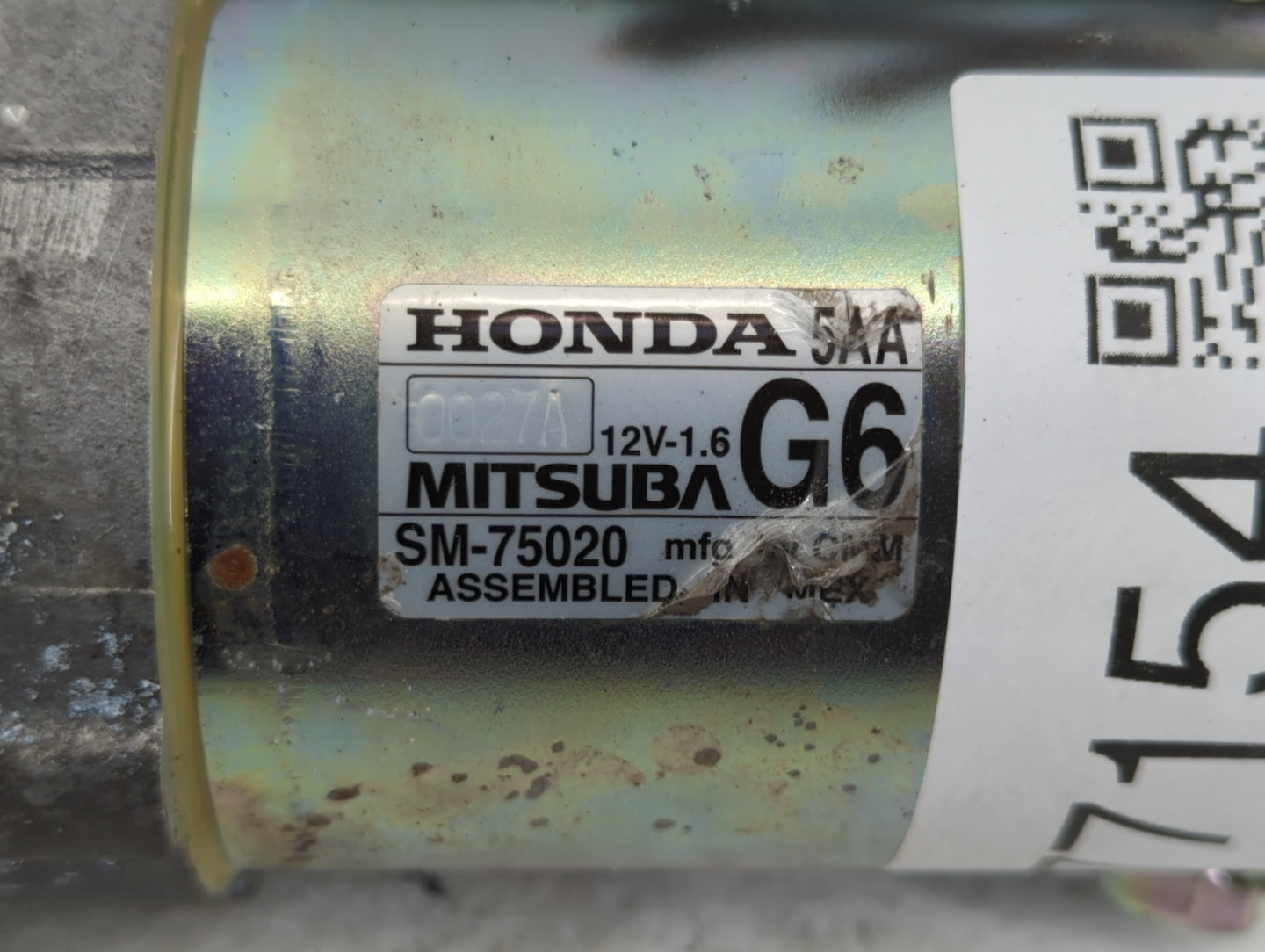 2016-2017 Honda Civic Car Starter Motor Solenoid OEM P/N:SM-75020 Fits Fits 2016 2017 2020 OEM Used Auto Parts - Oemusedauto