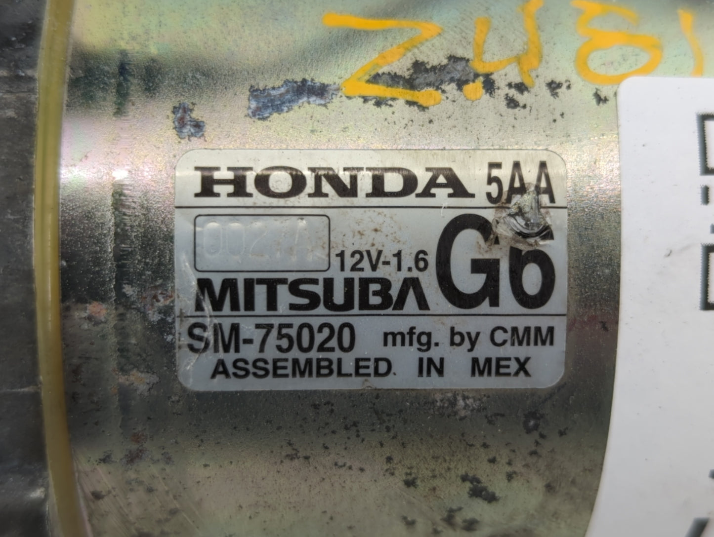 2016-2017 Honda Civic Car Starter Motor Solenoid OEM P/N:SM-75020 Fits Fits 2016 2017 2020 OEM Used Auto Parts - Oemusedauto