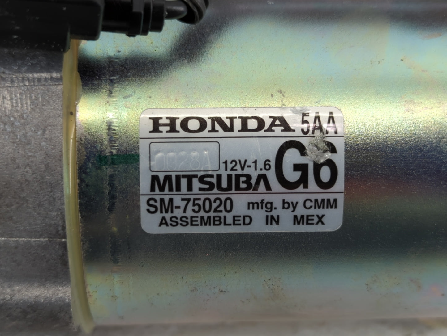 2016-2017 Honda Civic Car Starter Motor Solenoid OEM P/N:SM-75020 Fits Fits 2016 2017 2020 OEM Used Auto Parts - Oemusedauto