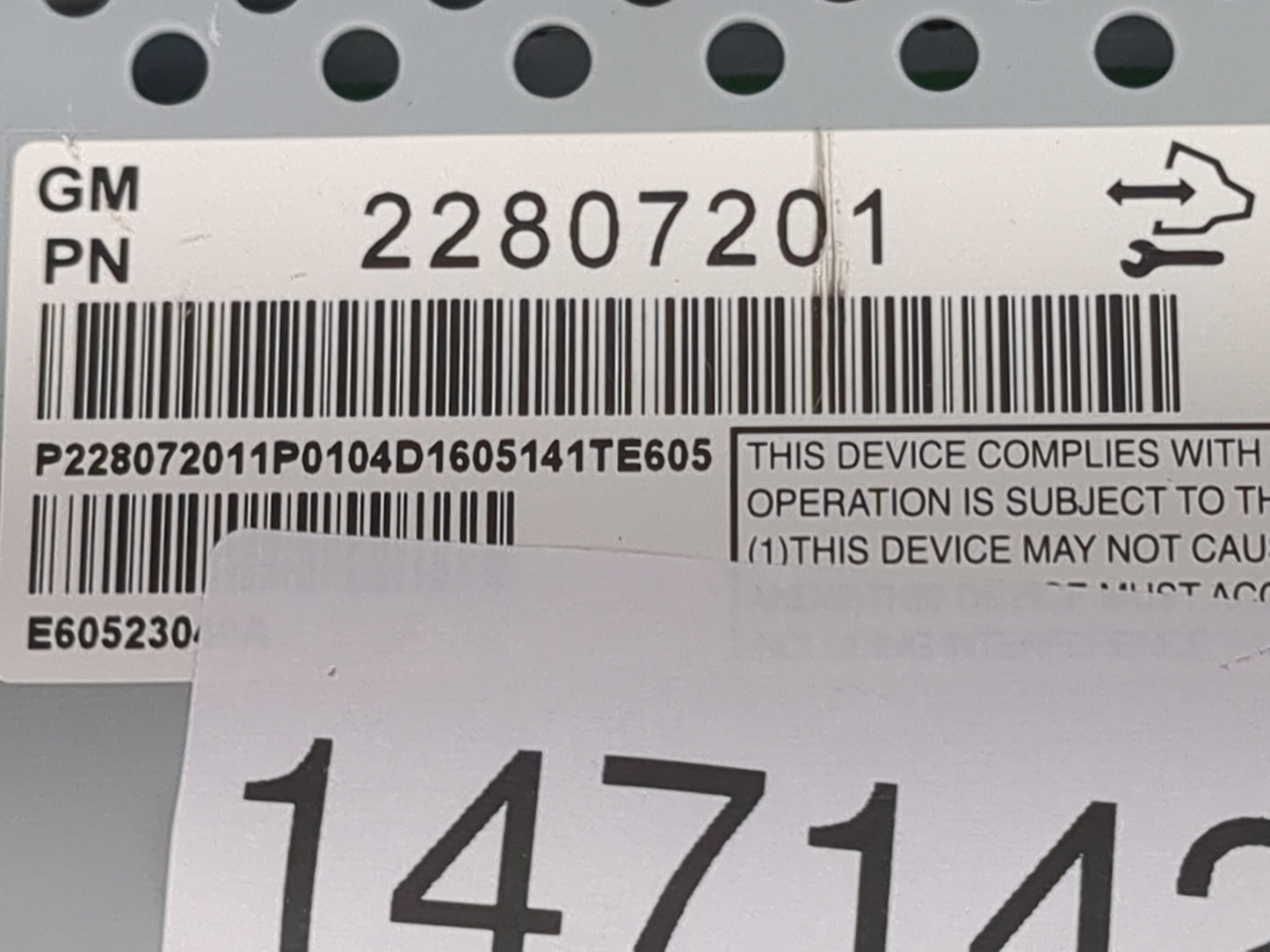 2018-2022 Honda Cr-V Radio AM FM Cd Player Receiver Replacement P/N:22807201 Fits Fits 2018 2019 2020 2021 2022 OEM Used Aut