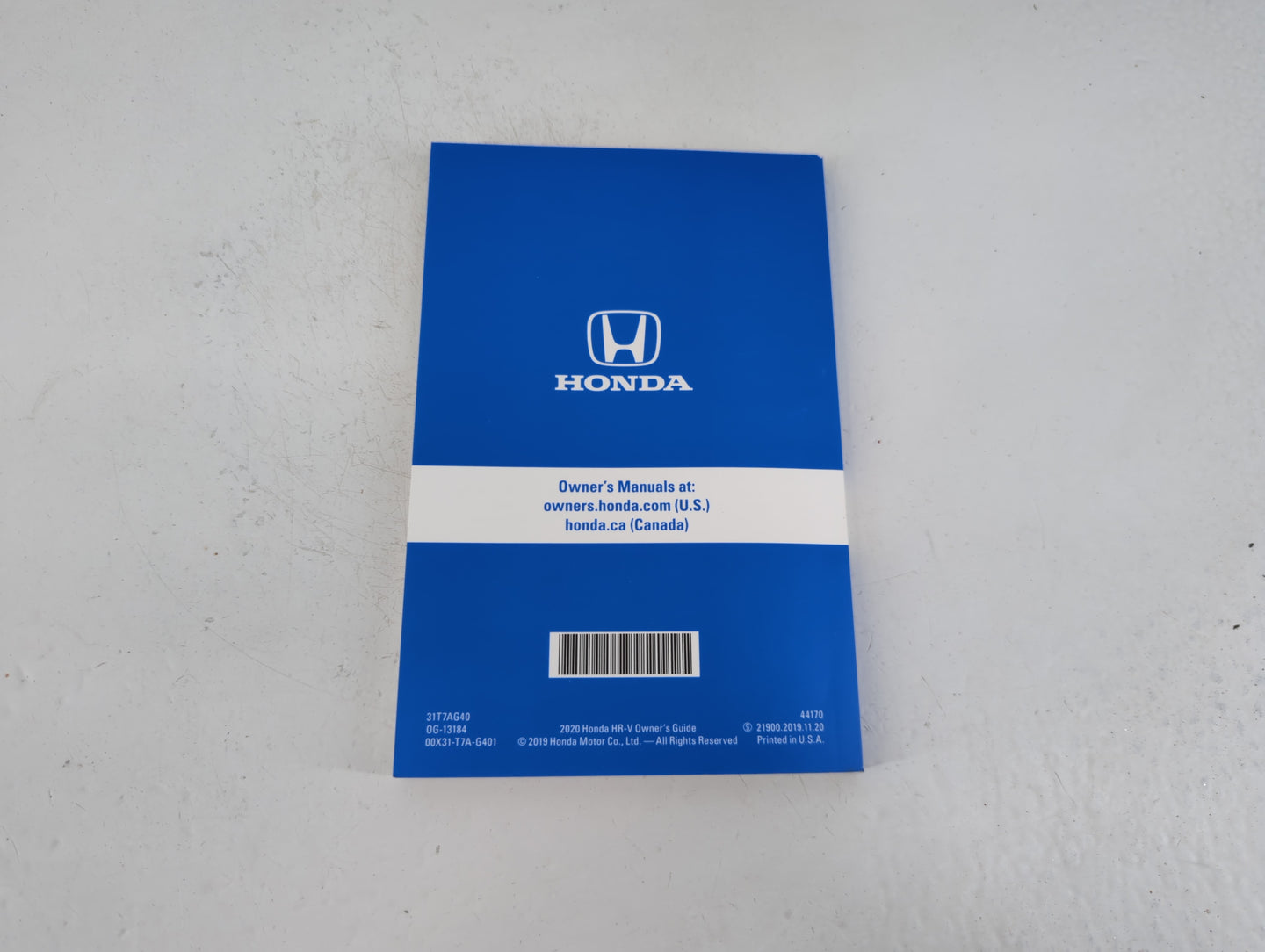 2020 Honda Hr-V Owners Manual Book Guide P/N:00X310T7A-G401 OEM Used Auto Parts - Oemusedautoparts1.com