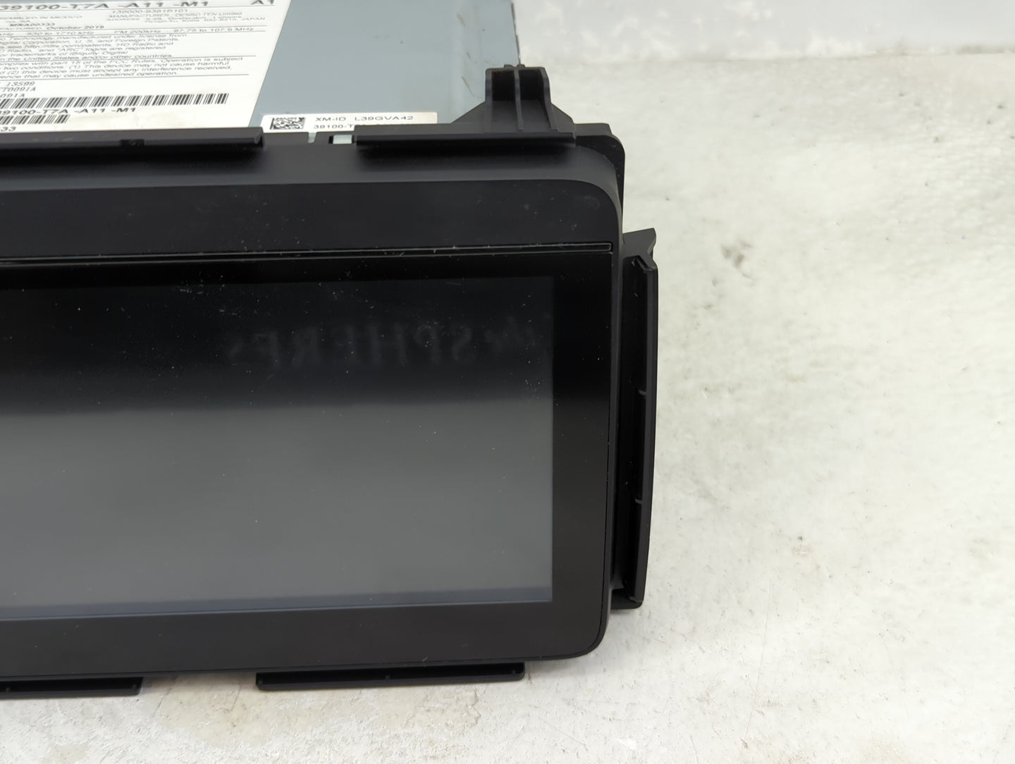2019-2022 Honda Hr-V Radio AM FM Cd Player Receiver Replacement P/N:39100-T7A-A11-M1 139000-9381B101 Fits Fits 2019 2020 202