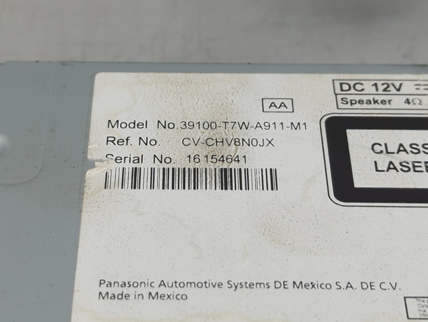 2019-2022 Honda Hr-V Radio AM FM Cd Player Receiver Replacement P/N:39100-T7W-A911-M1 CV-CHV8N0JX Fits Fits 2019 2020 2021 2