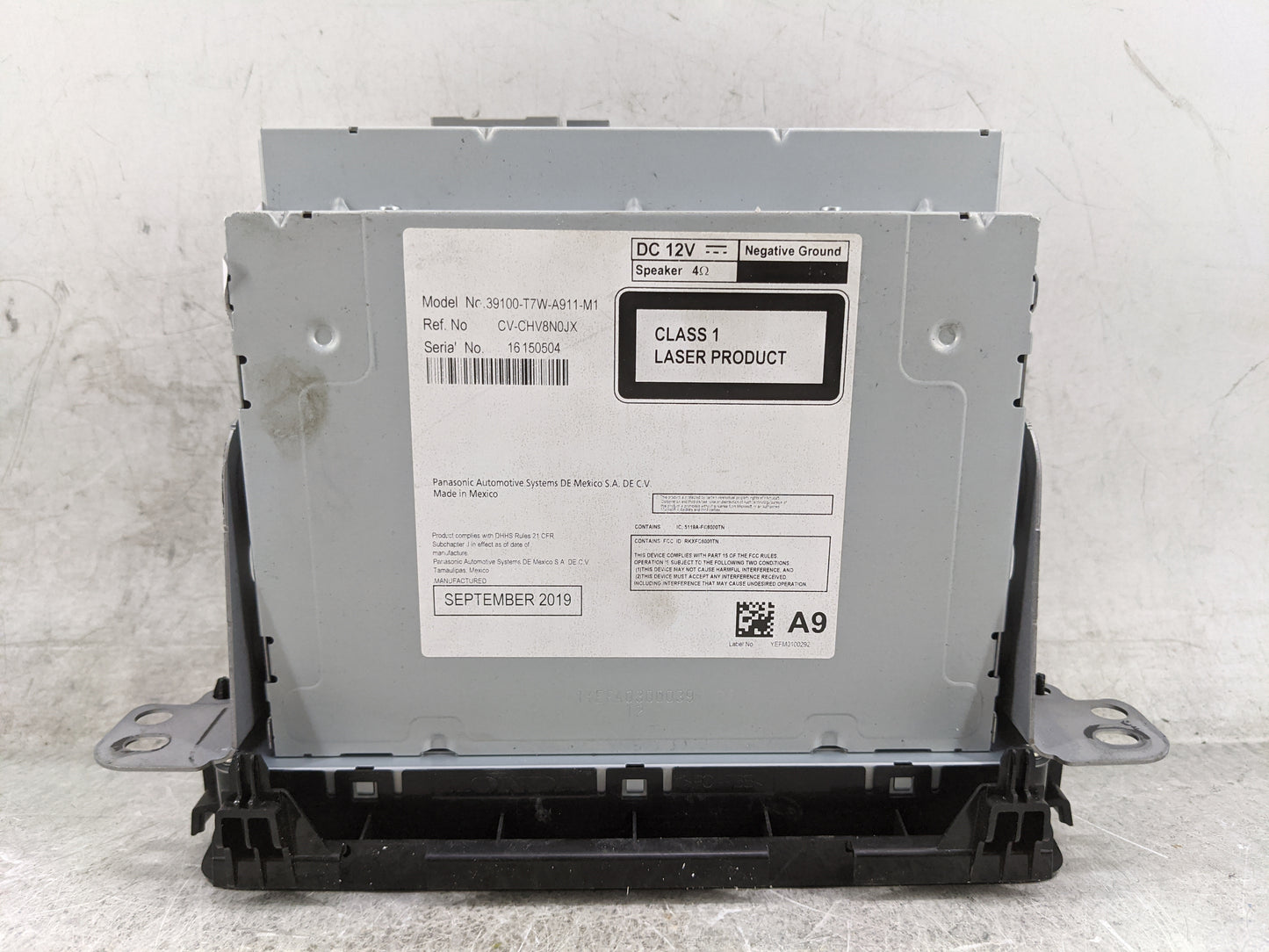 2019-2022 Honda Hr-V Radio AM FM Cd Player Receiver Replacement P/N:39100-T7W-A911-M1 CV-CHV8N0JX Fits Fits 2019 2020 2021 2
