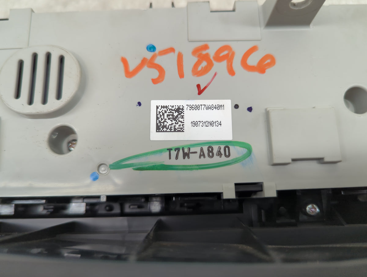 2016-2022 Honda Hr-V Climate Control Module Temperature AC/Heater Replacement P/N:79600T7WA840M1 T7W-A840 Fits OEM Used Auto