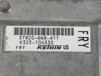 2020 Honda Hr-V PCM Engine Control Computer ECU ECM PCU OEM P/N:K325-104330 37820-6N8-A11 Fits OEM Used Auto Parts - Oemused
