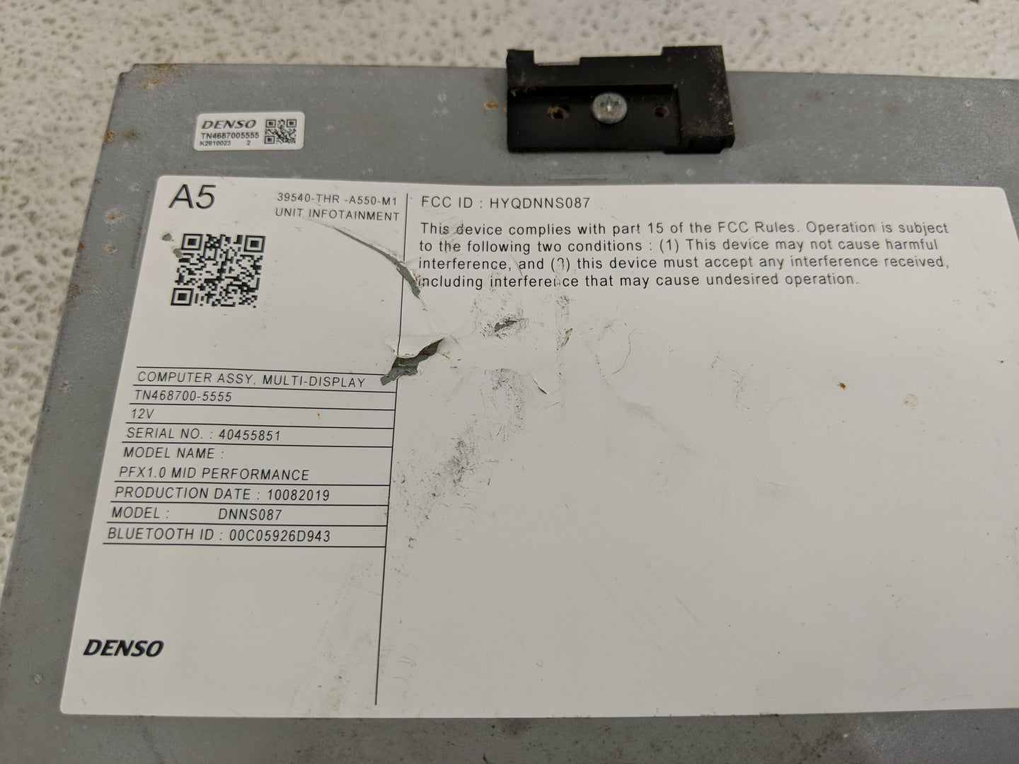 2020 Honda Odyssey Radio AM FM Cd Player Receiver Replacement P/N:39540-THR-A550-M1 Fits OEM Used Auto Parts - Oemusedautopa