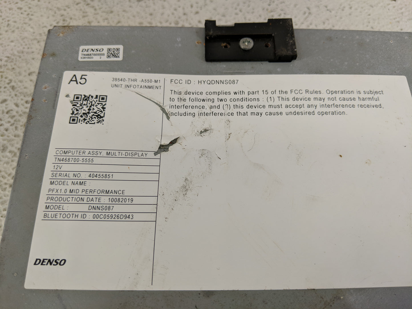 2020 Honda Odyssey Radio AM FM Cd Player Receiver Replacement P/N:39540-THR-A550-M1 Fits OEM Used Auto Parts - Oemusedautopa