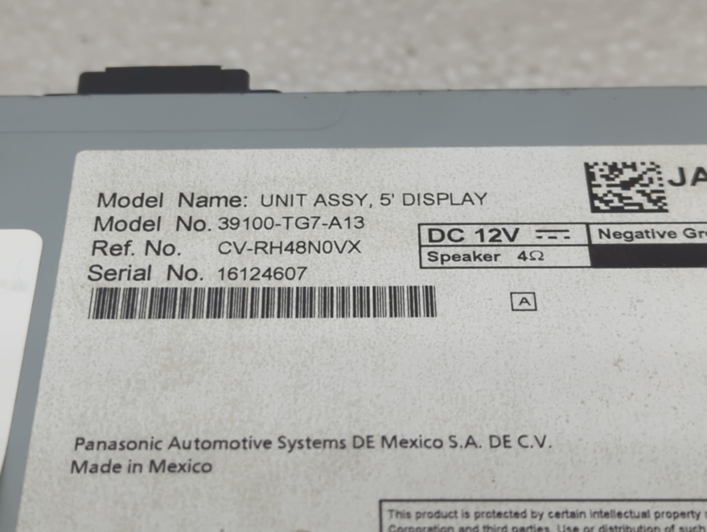 2020 Honda Pilot Radio AM FM Cd Player Receiver Replacement P/N:39100-TG7-A13 Fits OEM Used Auto Parts - Oemusedautoparts1.c