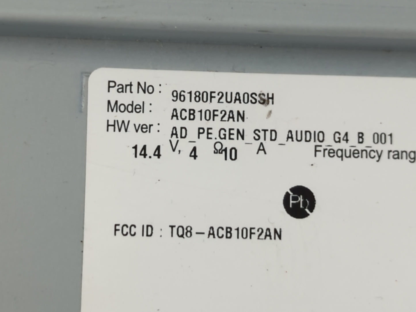 2019-2020 Hyundai Elantra Radio AM FM Cd Player Receiver Replacement P/N:96180F2UA0SSH Fits Fits 2019 2020 OEM Used Auto Par