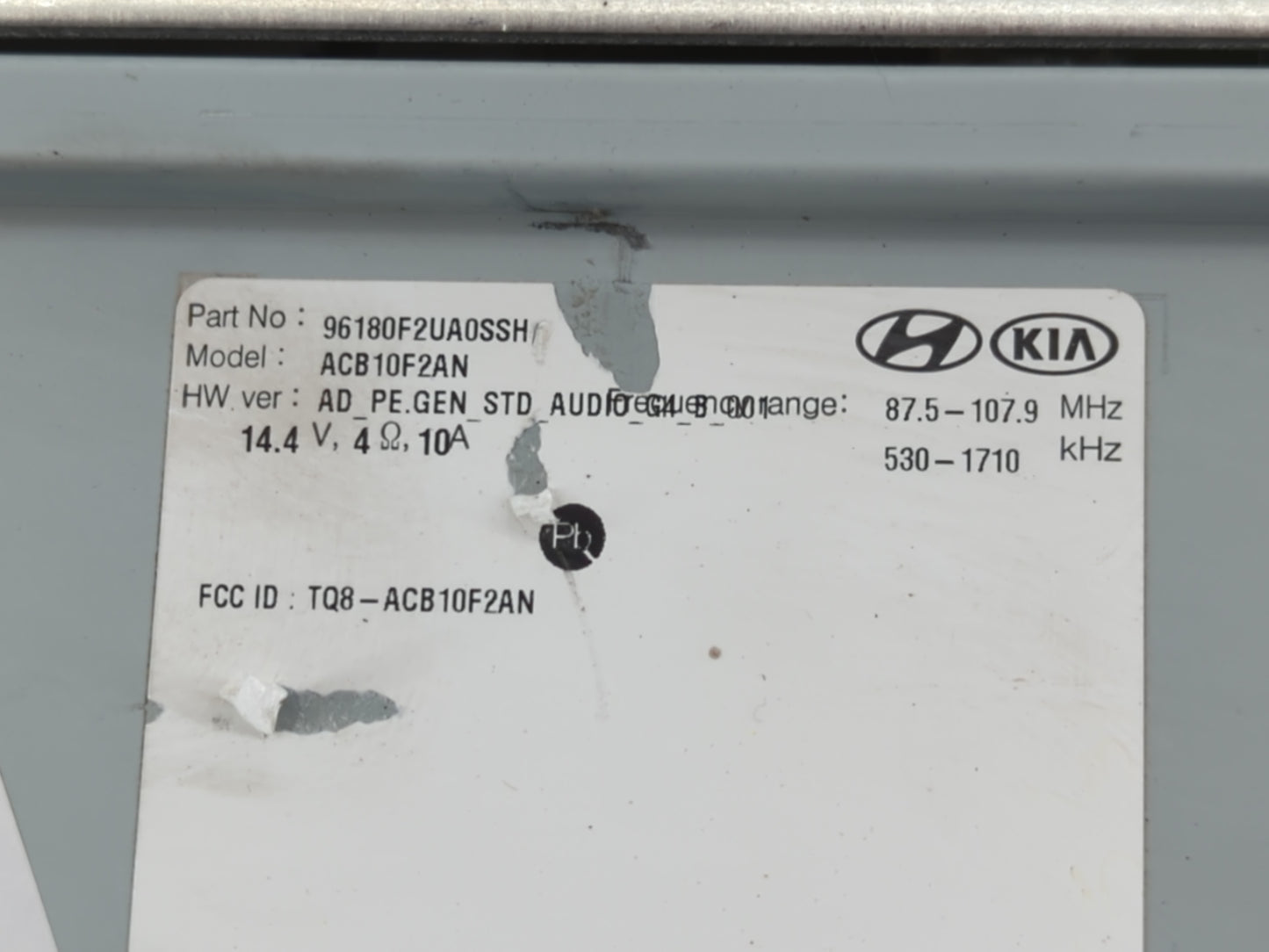 2019-2020 Hyundai Elantra Radio AM FM Cd Player Receiver Replacement P/N:96180F2UA0SSH Fits Fits 2019 2020 OEM Used Auto Par