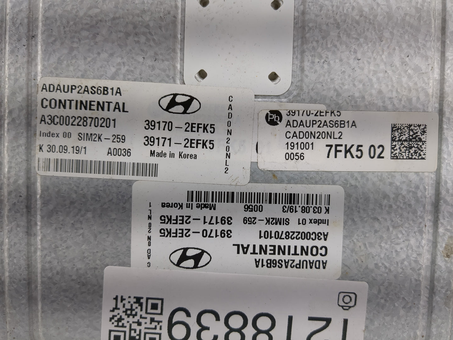 2018-2020 Hyundai Elantra PCM Engine Control Computer ECU ECM PCU OEM P/N:39171-2EFK5 39170-2EFK5 Fits Fits 2018 2019 2020 O