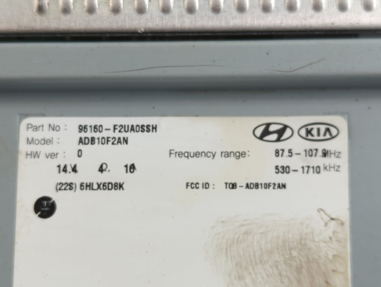 2019-2020 Hyundai Elantra Radio AM FM Cd Player Receiver Replacement P/N:96160-F2UA0SSH Fits Fits 2019 2020 OEM Used Auto Pa