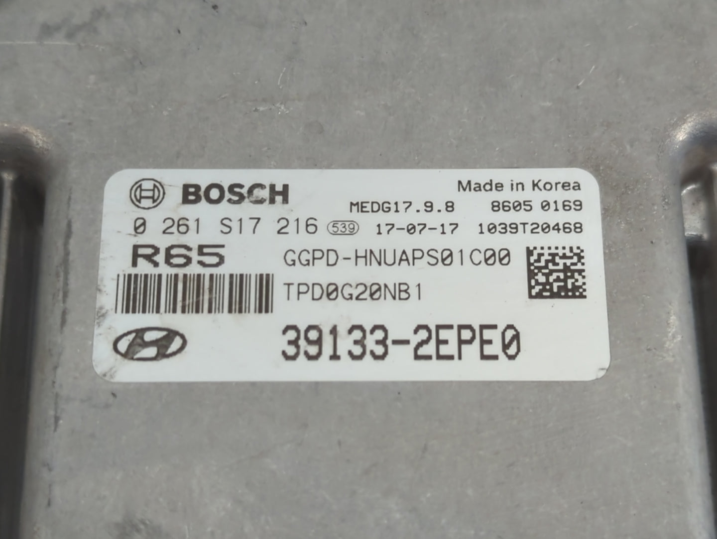 2018-2020 Hyundai Elantra PCM Engine Control Computer ECU ECM PCU OEM P/N:39133-2EPE0 0 261 S17 216 Fits Fits 2018 2019 2020