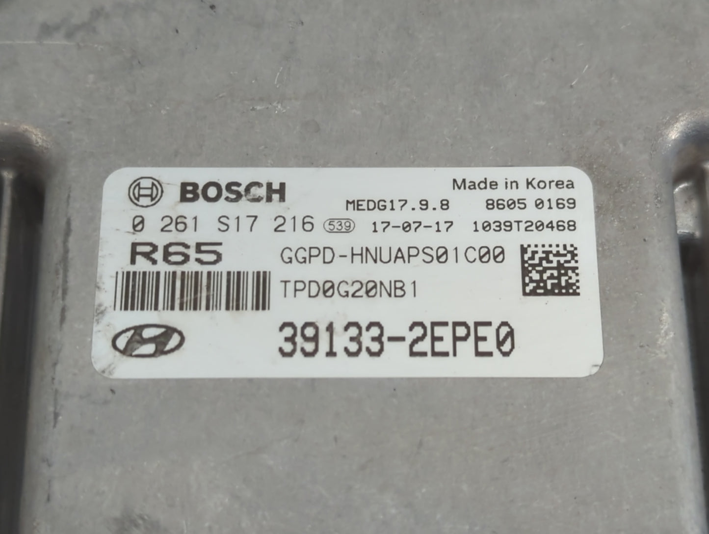 2018-2020 Hyundai Elantra PCM Engine Control Computer ECU ECM PCU OEM P/N:39133-2EPE0 0 261 S17 216 Fits Fits 2018 2019 2020