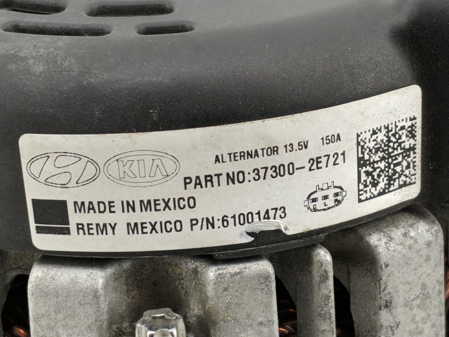 2017-2020 Hyundai Elantra Alternator Replacement Generator Charging Assembly Engine OEM P/N:37300-2E721 Fits OEM Used Auto P
