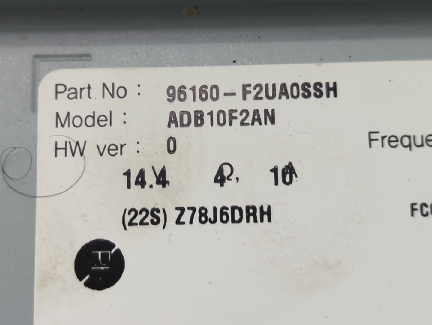 2019-2020 Hyundai Elantra Radio AM FM Cd Player Receiver Replacement P/N:96160-F2UA0SSH Fits Fits 2019 2020 OEM Used Auto Pa
