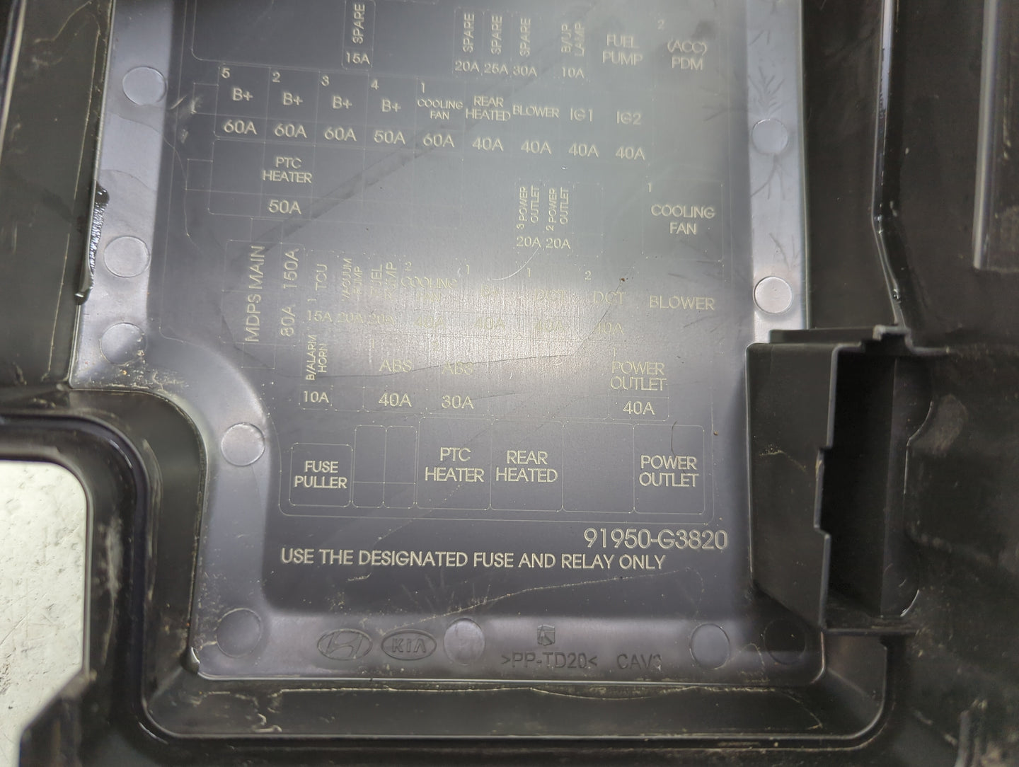 2020 Hyundai Elantra Fusebox Fuse Box Panel Relay Module P/N:91950-G3820 Fits OEM Used Auto Parts - Oemusedautoparts1.com