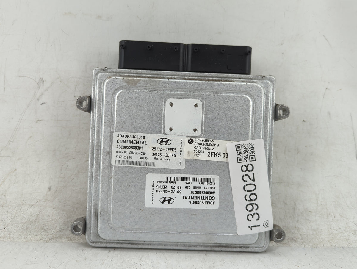 2020 Hyundai Elantra PCM Engine Control Computer ECU ECM PCU OEM P/N:39173-2EFK5 OEM Used Auto Parts - Oemusedautoparts1.com