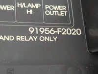 2019-2020 Hyundai Elantra Fusebox Fuse Box Panel Relay Module P/N:91956-F2020 Fits Fits 2019 2020 OEM Used Auto Parts - Oemu