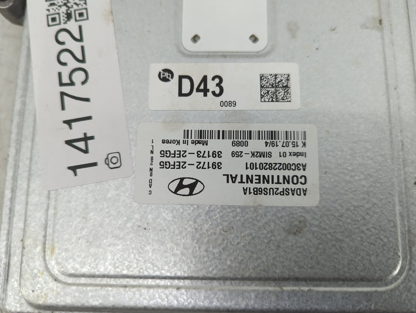 2018-2020 Hyundai Elantra PCM Engine Control Computer ECU ECM PCU OEM P/N:39173-2EFG5 39172-2EFG5 Fits Fits 2018 2019 2020 O