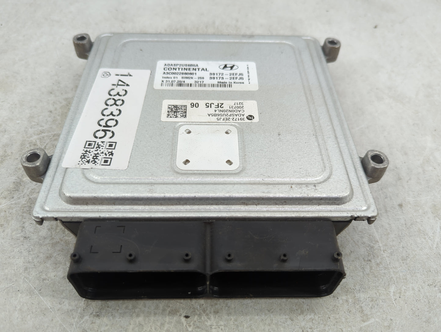 2020 Hyundai Elantra PCM Engine Control Computer ECU ECM PCU OEM P/N:ADASP2US6B5A A3C0022860601, 39172-2EFJ5, 39173-2EFJ5 Fi