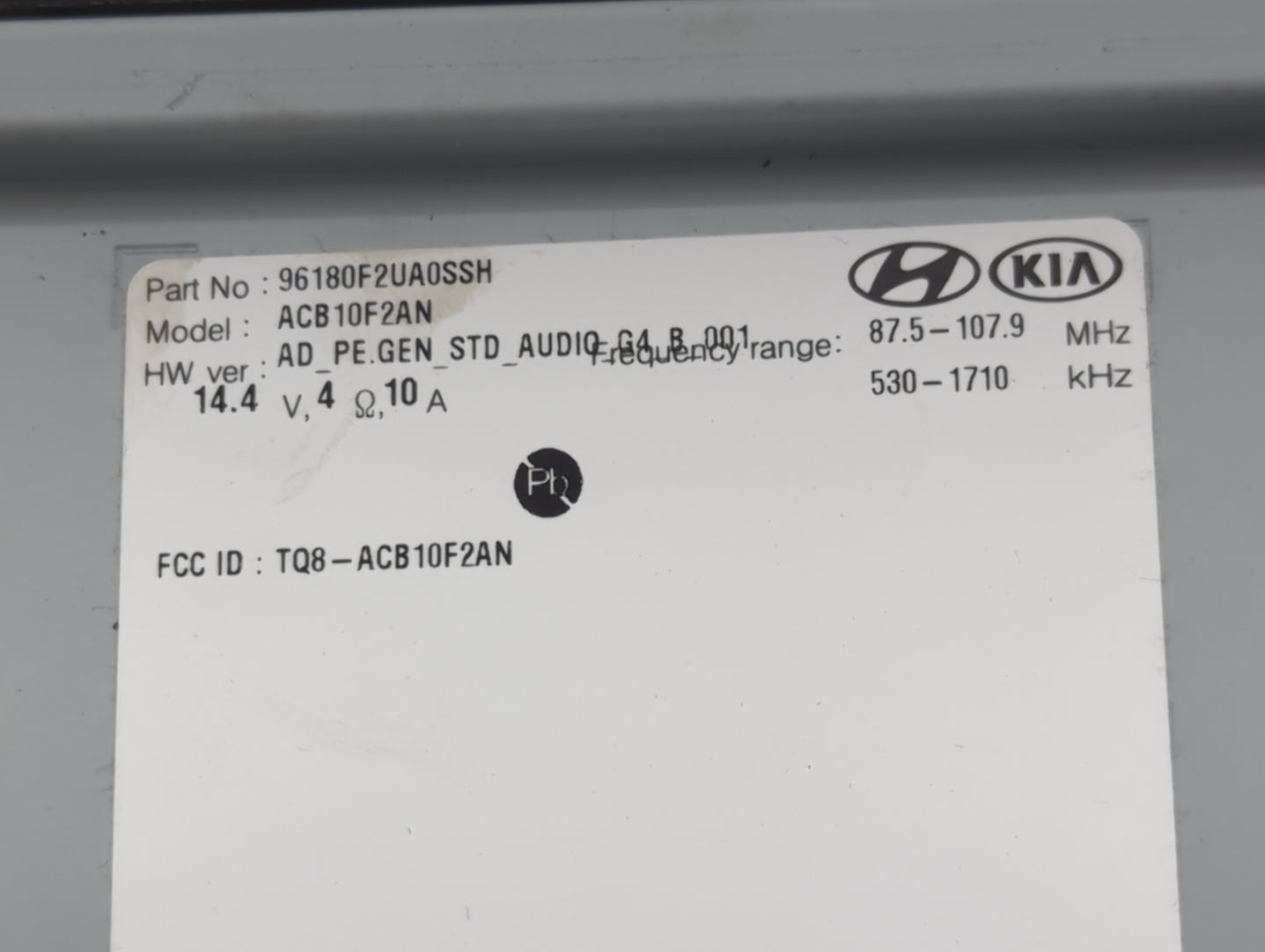 2019-2020 Hyundai Elantra Radio AM FM Cd Player Receiver Replacement P/N:96180F2UA0SSH ACB10F2AN Fits Fits 2019 2020 OEM Use
