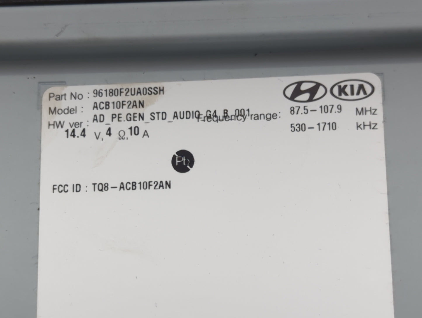 2019-2020 Hyundai Elantra Radio AM FM Cd Player Receiver Replacement P/N:96180F2UA0SSH ACB10F2AN Fits Fits 2019 2020 OEM Use