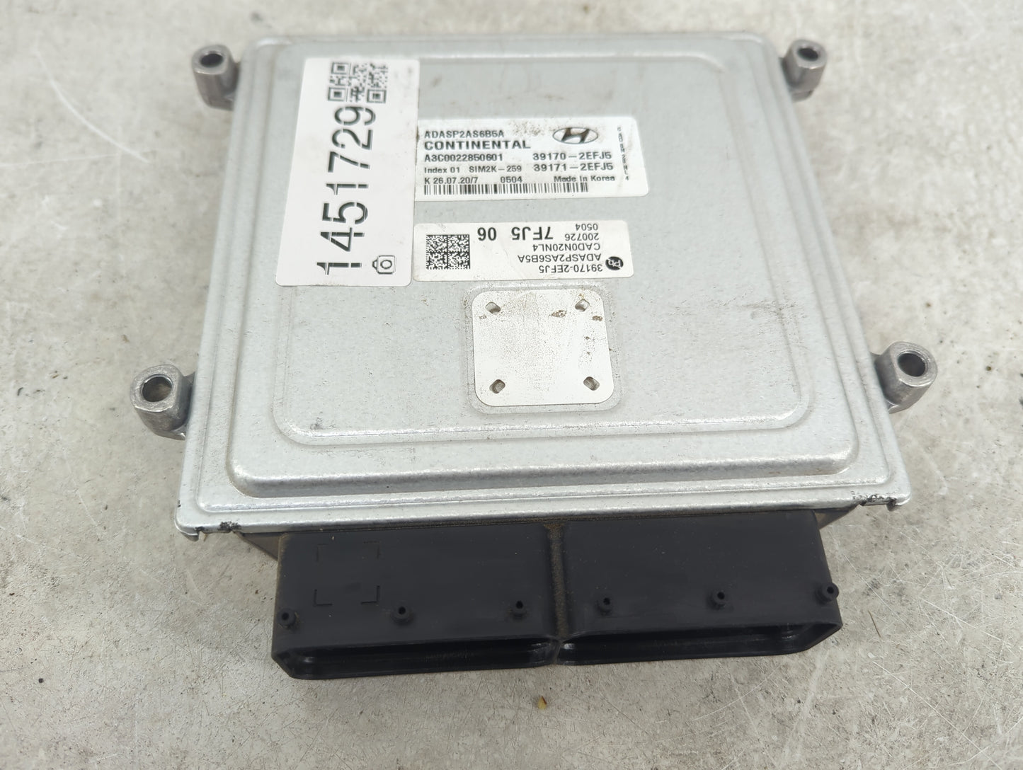 2020 Hyundai Elantra PCM Engine Control Computer ECU ECM PCU OEM P/N:39170-2EFJ5 ADASP2AS6B5A, 39171-2EFJ5, A3C0022850601 Fi