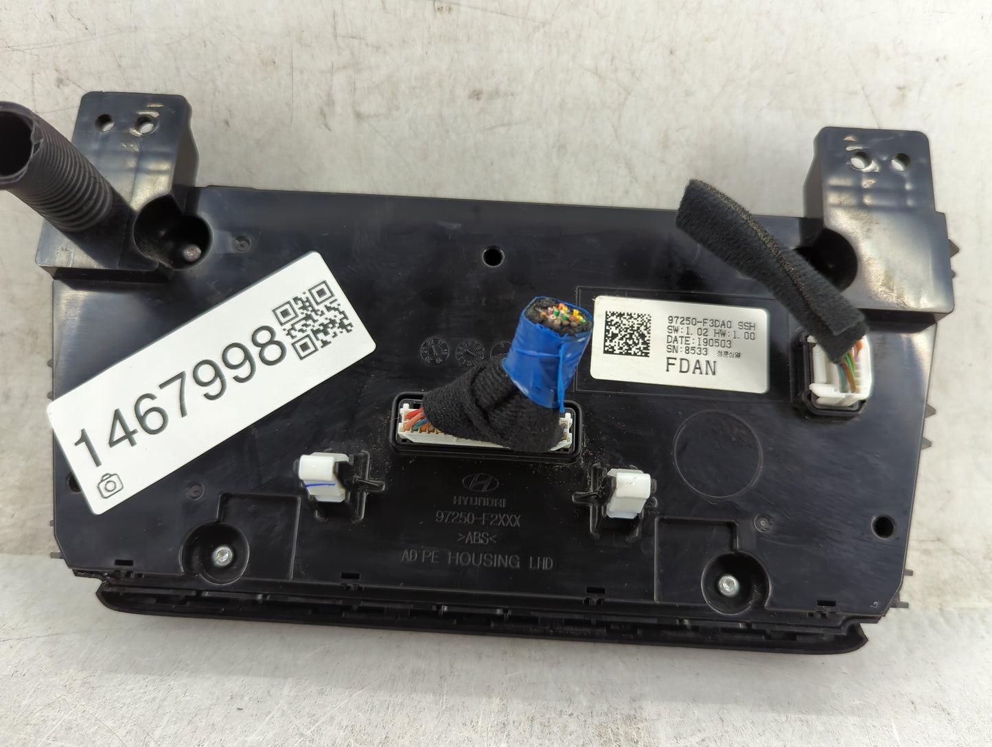 2019-2020 Hyundai Elantra Climate Control Module Temperature AC/Heater Replacement P/N:97250-F3DA0 97250-F2XXX Fits Fits 201