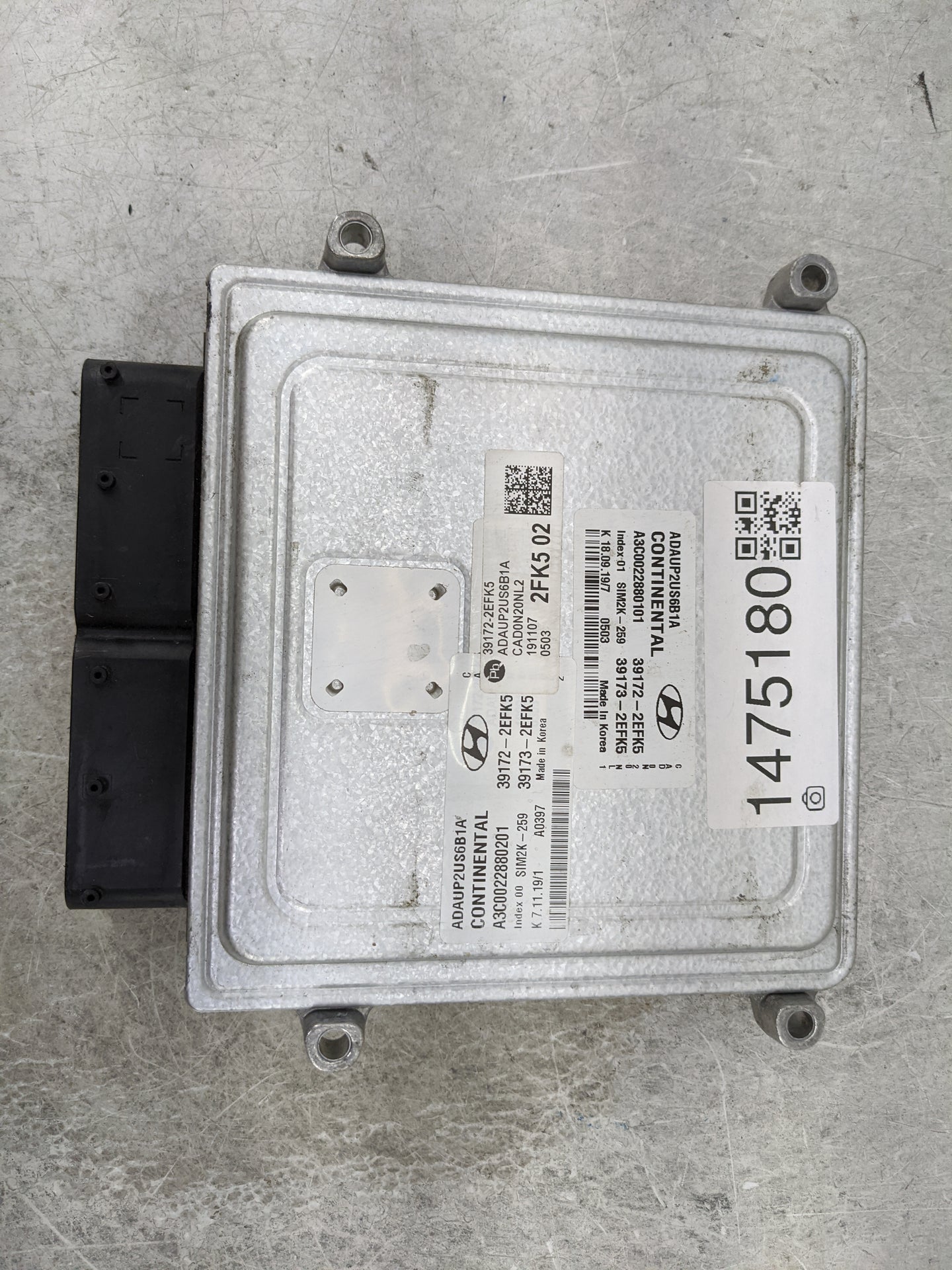 2020 Hyundai Elantra PCM Engine Control Computer ECU ECM PCU OEM P/N:39172-2EFK5 39173-2EFK5, ADAUP2US6B1A, A3C0022880201 Fi