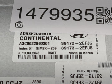 2020 Hyundai Elantra PCM Engine Control Computer ECU ECM PCU OEM P/N:39172-2EFJ5 39173-2EFJ5, ADASP2US6B5A, A3C0022860301 Fits OEM Used Auto Parts
