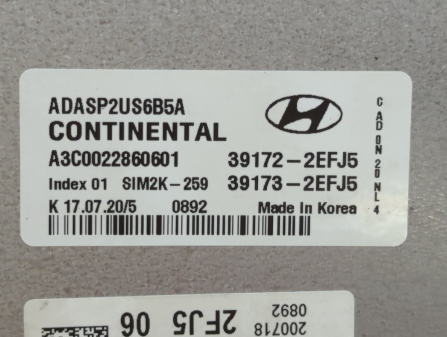2020 Hyundai Elantra PCM Engine Control Computer ECU ECM PCU OEM P/N:39172-2EFJ5 39172-2EFK5, 39173-2EFK5 Fits OEM Used Auto