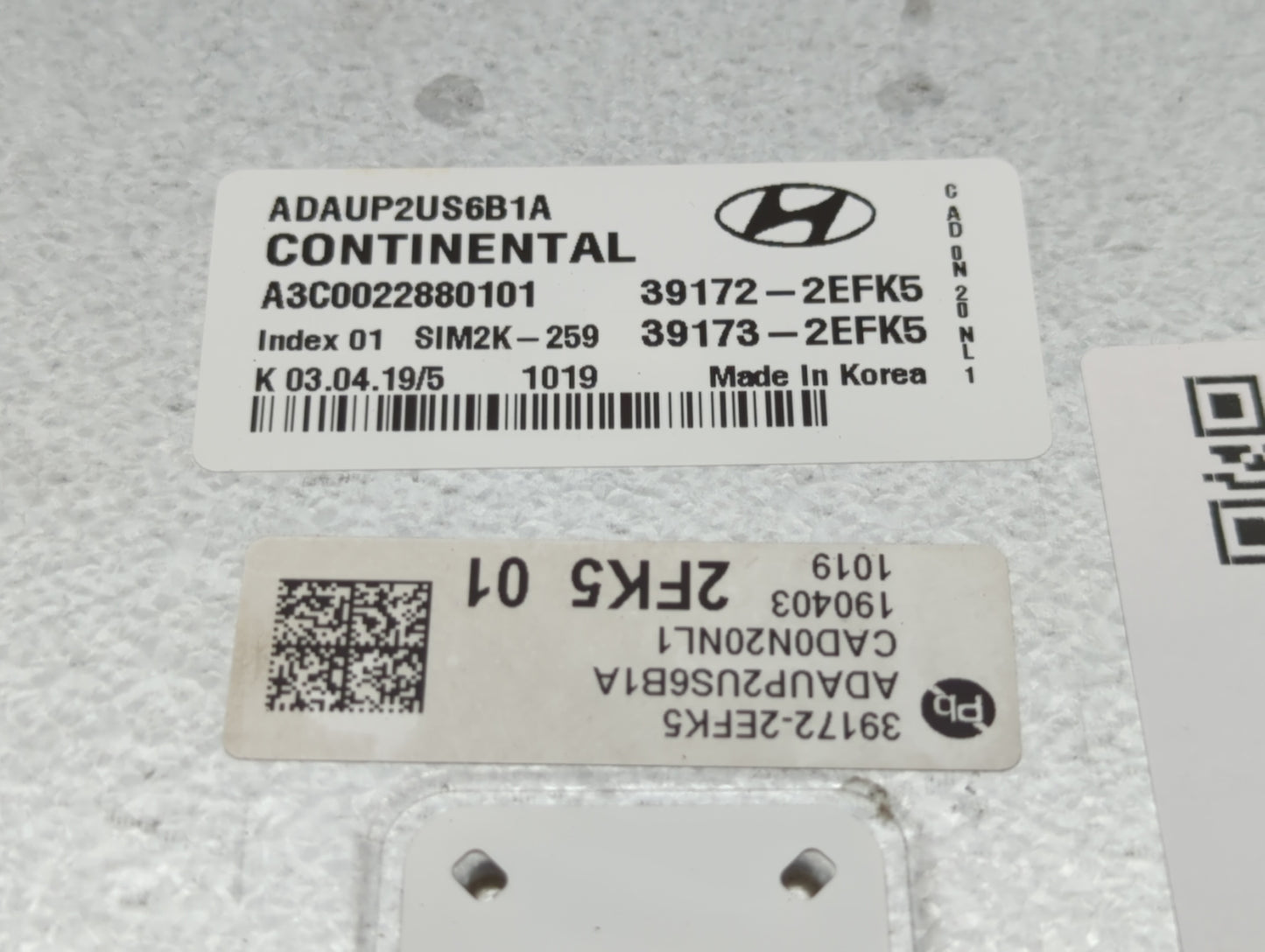 2020 Hyundai Elantra PCM Engine Control Computer ECU ECM PCU OEM P/N:39173-2EFK5 39172-2EFK5, 39173-2EFJ5, 39172-2EFJ5 Fits 