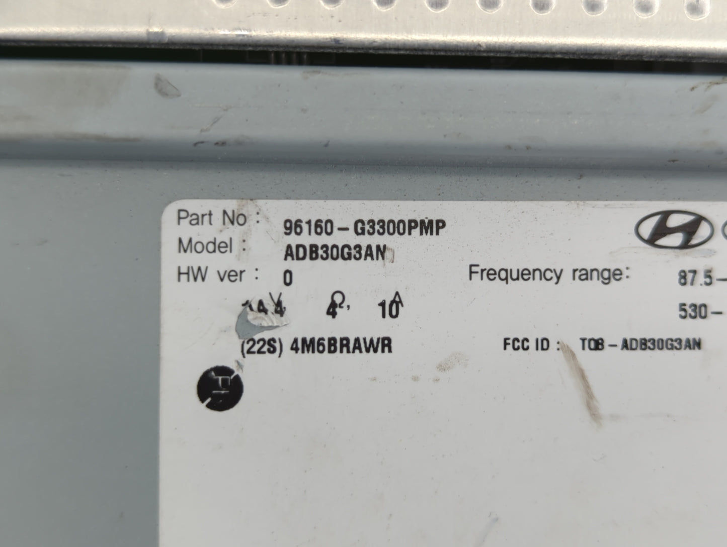 2018-2020 Hyundai Elantra Radio AM FM Cd Player Receiver Replacement P/N:96160-G3300 Fits Fits 2018 2019 2020 OEM Used Auto 