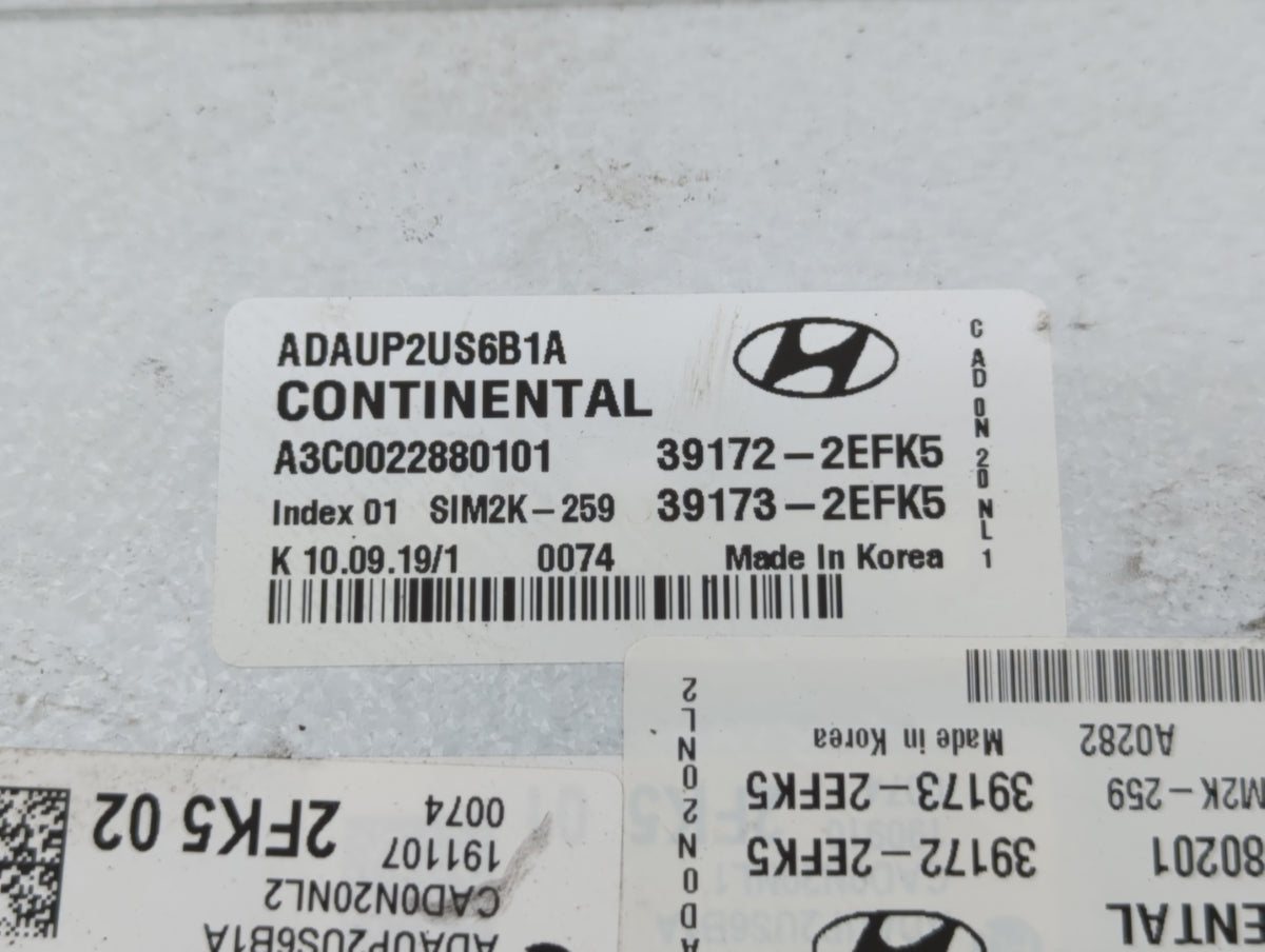 2020 Hyundai Elantra PCM Engine Control Computer ECU ECM PCU OEM P/N:39172-2EFK5 39173-2EFK5 OEM Used Auto Parts - Oemusedau